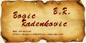 Bogić Radenković vizit kartica